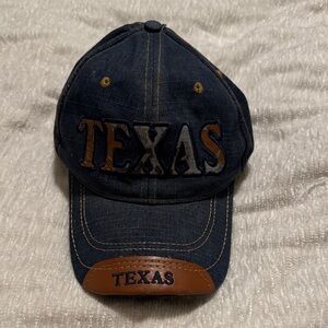 Texas Denim Cap with Brown Accents